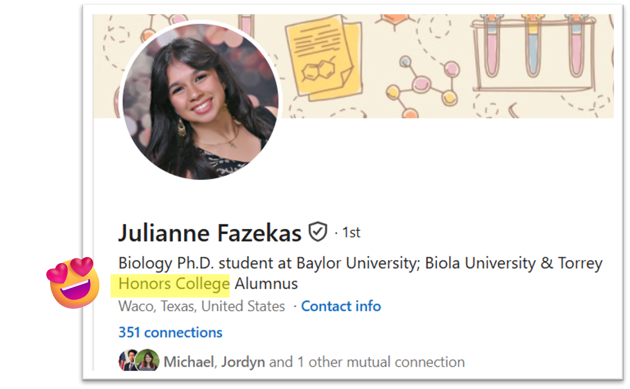 Julie LinkedIn screenshot 1